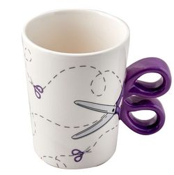 Mug. Seamstress, Sewing, Crafts, Novelty. Scissors Mug. Like New.