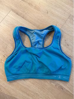 Champion Women's Blue Racerback Sports Bra, large