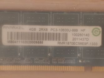 2x 4GB PC3 10600U PC RAM Modules
