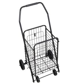 Folding Shopping Cart with Swivel Wheels 90LBS Large Capacity Heavy Duty Utility Cart for Laundry Grocery Camping Luggage Black