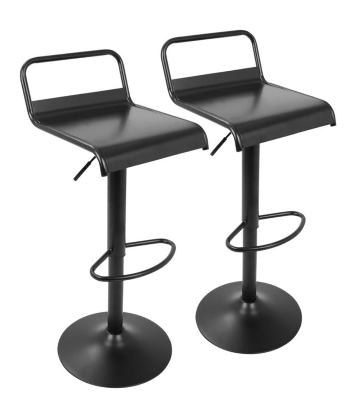 Black Metal Adjustable Height Stool