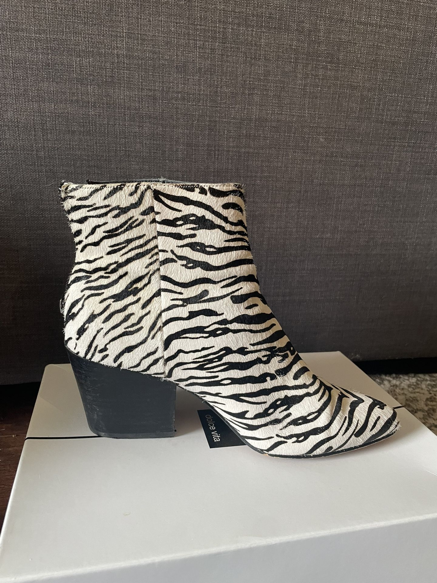 Zebra Print Dolce Vita Ankle Boots