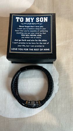 Braided Leather Bracelet Gift Size 81/2