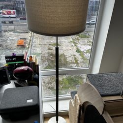Modern Floor Lamp w/ Large Drum Shade