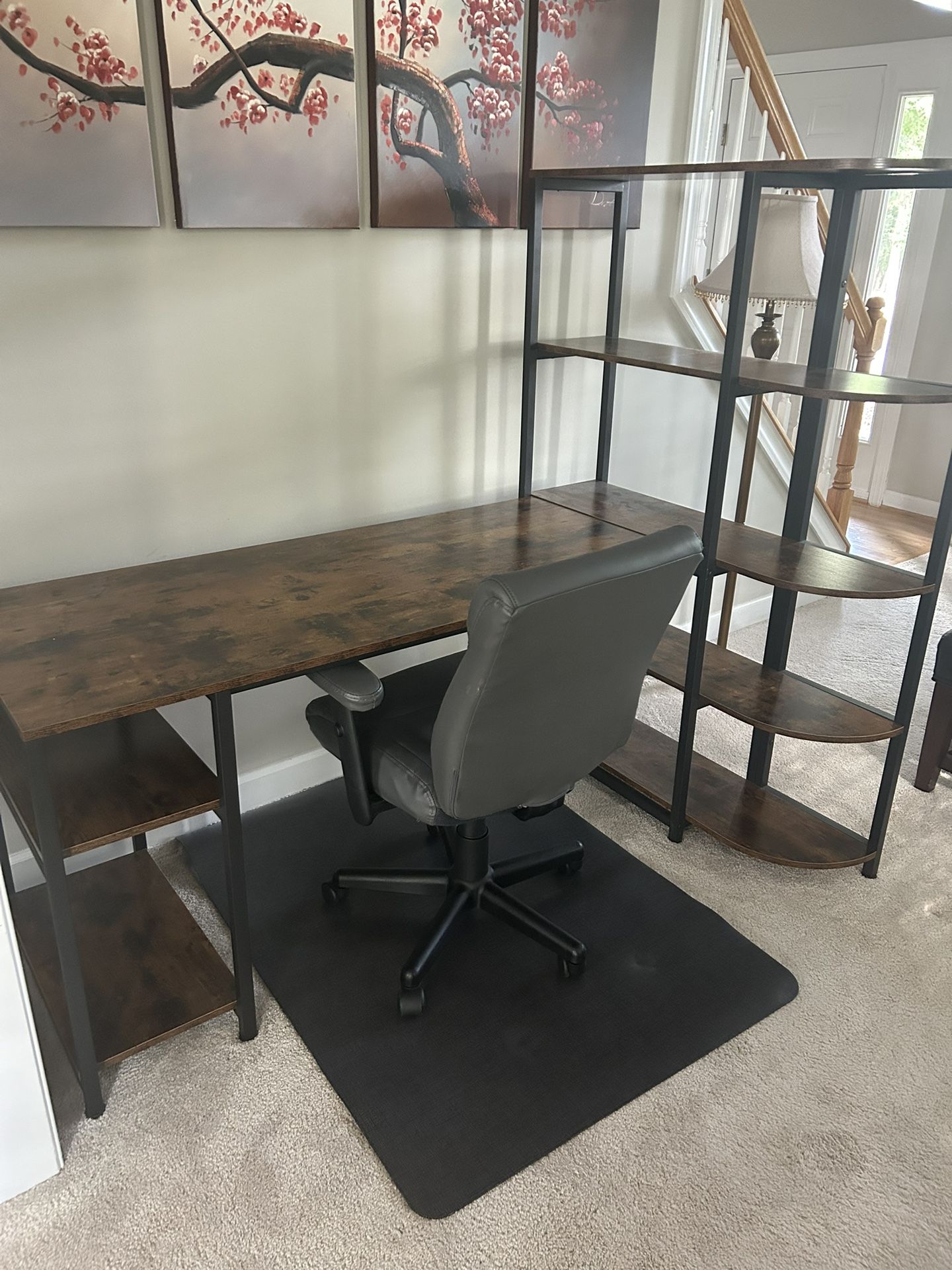 Computer Desk With Shelves, Chair