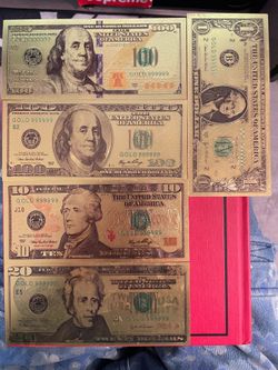 24k gold covered polymer bank notes
