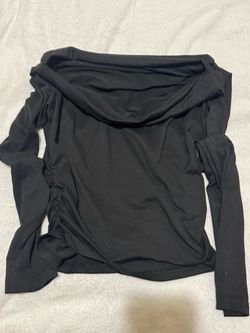 SHEIN Black Off-Shoulder Long Sleeve Top