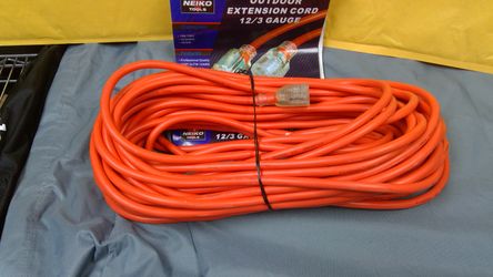 100 foot Extension Cord Lighted 12/3 Gauge Indoor Outdoor Heavy Duty Orange