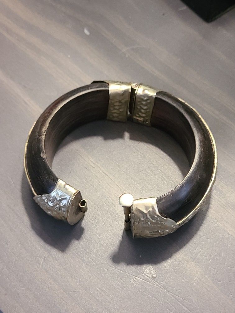 Antique Teak Handmade Large Statement Bracelet