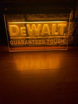 DEWALT LED NEON GOLD LIGHT SIGN 8x12