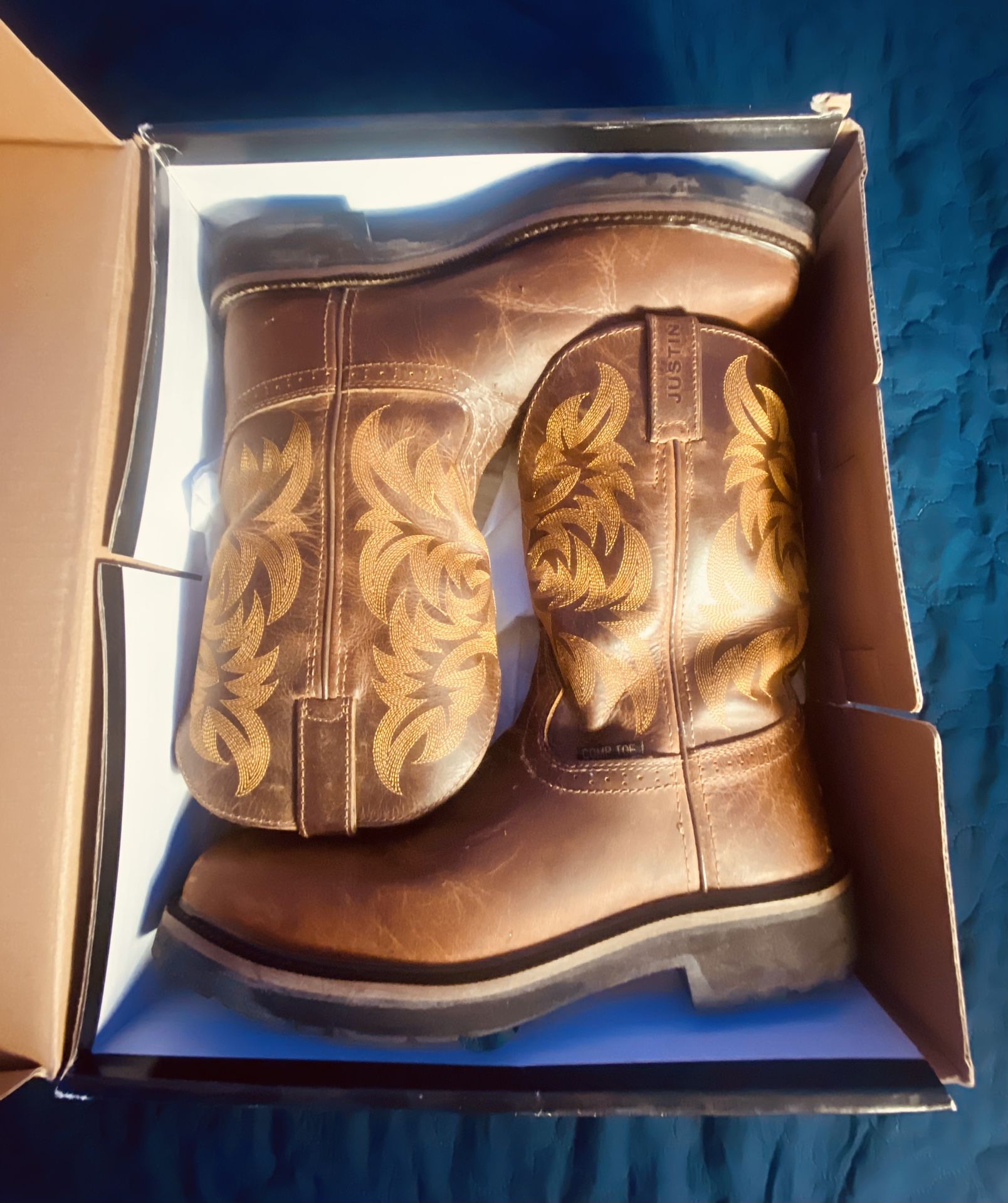 Justin Stampede Steel-toe Work Boots 10D