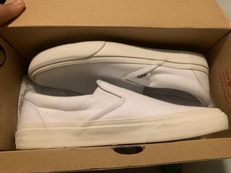 White Slip On Vans