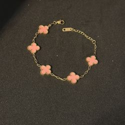 Pink Clover leaf Bracelet
