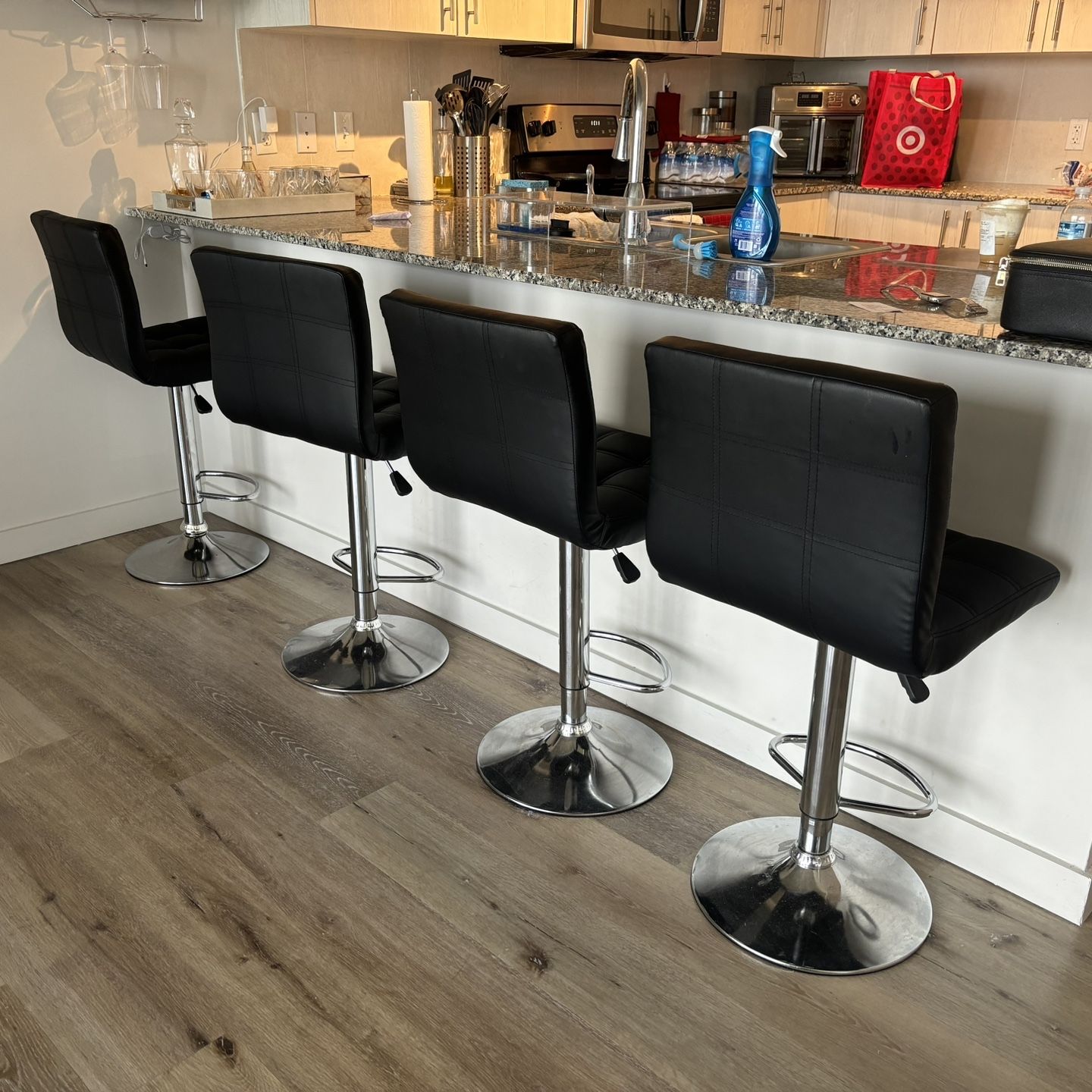 Black Adjustable Barstools