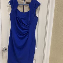 Hardly Worn. Gorgeous Royal Blue Dress Size 10 . Length 38 Inches