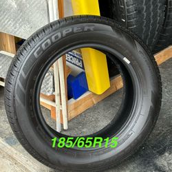 I Used Tire Cooper Endeaver 185/65R15 Like New. Tire has less than 100 miles on it. No Repairs, plugs or patches. 