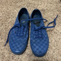 Blue Checkered Vans 