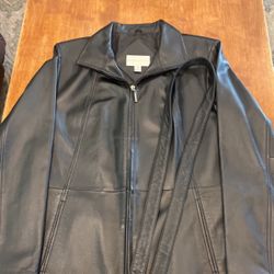 Leather Coat Black 