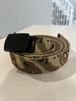 Camouflage Canvas Belt with Black Metal Buckle