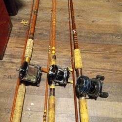 3 Classic Salmon Steelhead Rods And Reels In Great Shape All Work Good 250 Cash  Takes All 3 