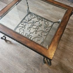 Real Wood And Metal Table 