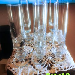 VINTAGE BEAUTIFUL CRYSTAL SHOT GLASSES SET (6)