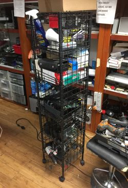 Metal tower shelves 62H 14W 14D