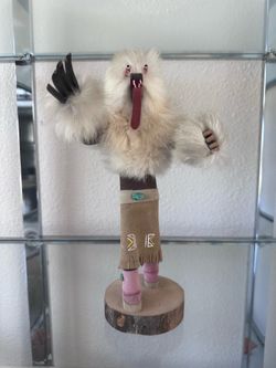 Bear Kachina Doll Signed Artist Navajo Wood C. Ashley Native American