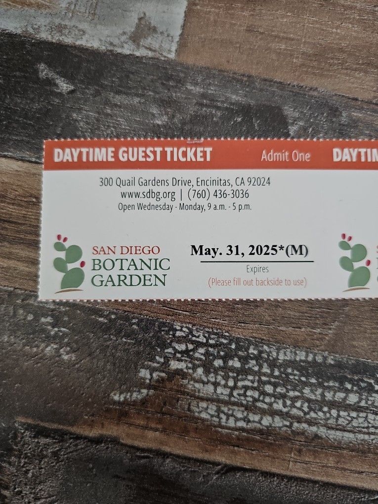Free San Diego Botanic Garden Tickets
