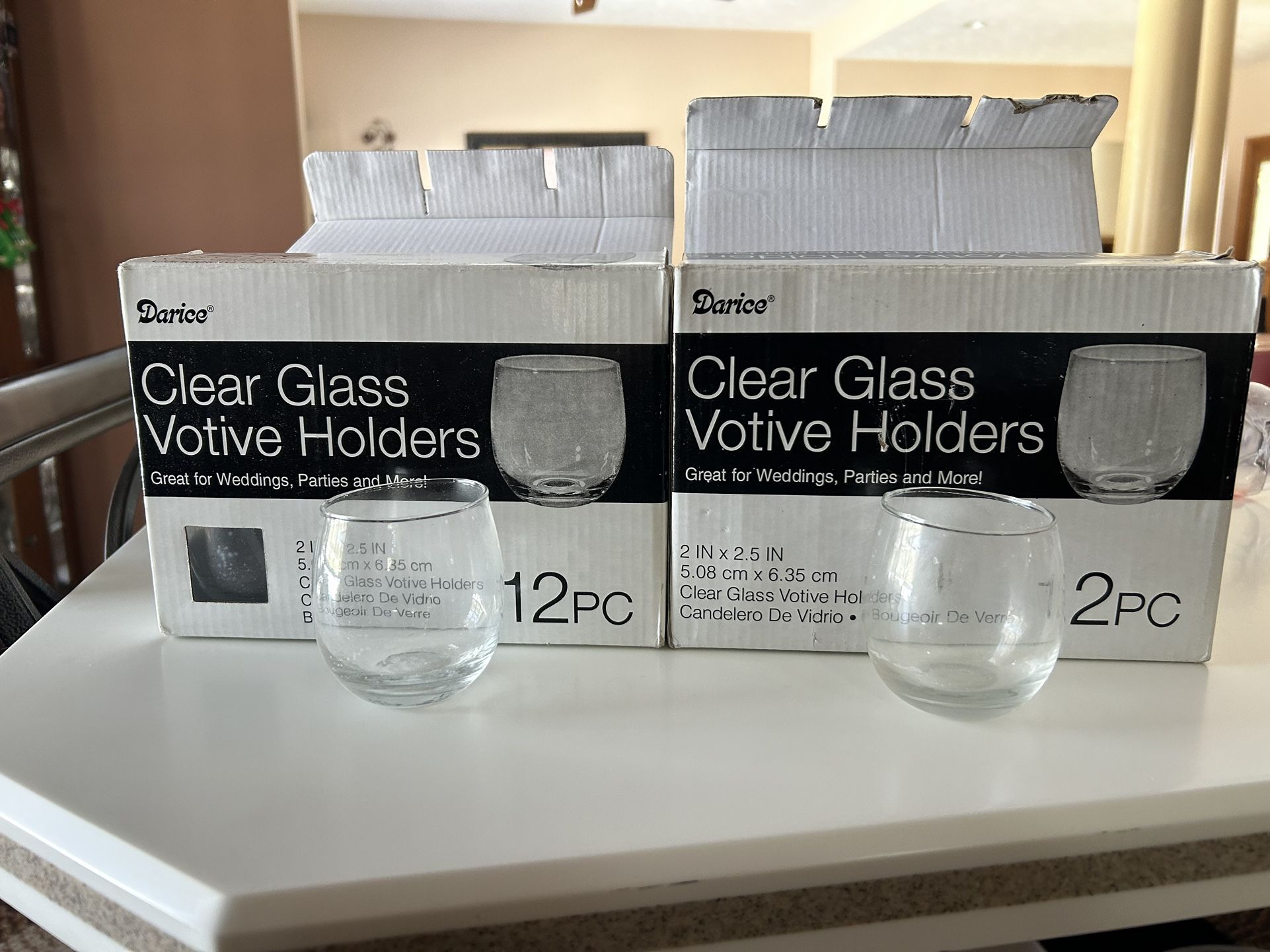 24 Clear Glass Votive Holders