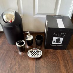 MODERNE ELEGANCE  5 PIECE BATHROOM ACCESSORY SET