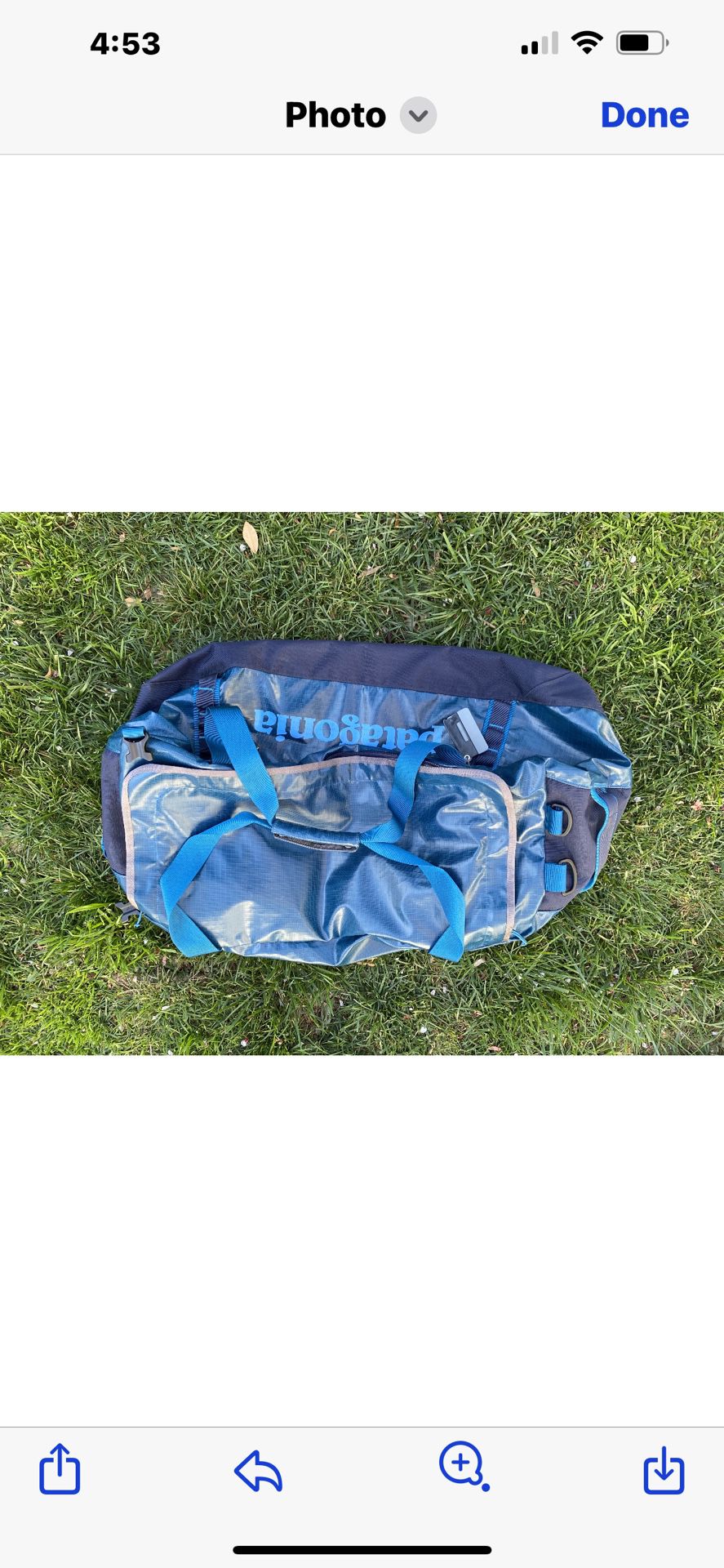 Patagonia Waterproof Duffel Bag. 