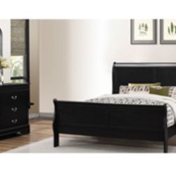Modern Queen Size Black Complete Bedroom Set