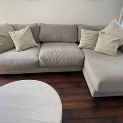 West Elm Dalton 2 Piece Chaise Sectional Sofa 