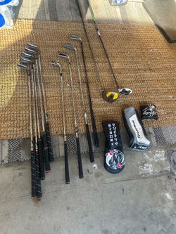 Golf clubs, accessories, and covers