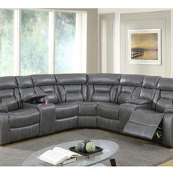 Gray Motion Sectional Sofa (Free Delivery)