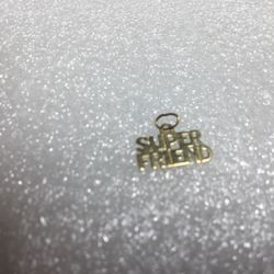 Rare Solid 14 Karat Yellow Gold Super Friend Charm 