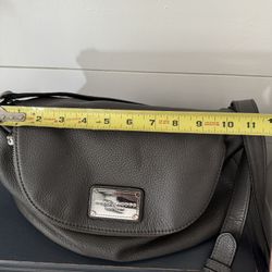 Authentic Marc Jacobs Pebbled Grey Leather Crossbody Handbag