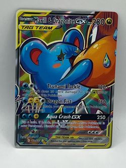 Non TCG Pokemon Marill & Dragonite Gx Tag Team Fan Art Card