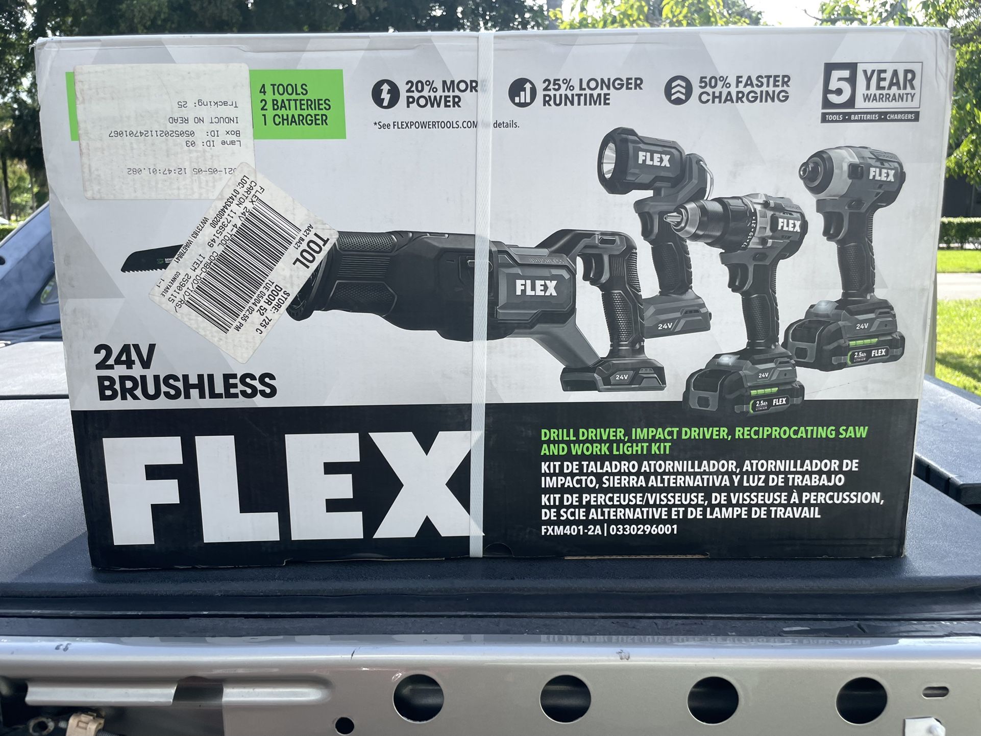 FLEX 4-Tool 24-Volt Brushless Power Tool Combo Kit with Soft Case 2 ...