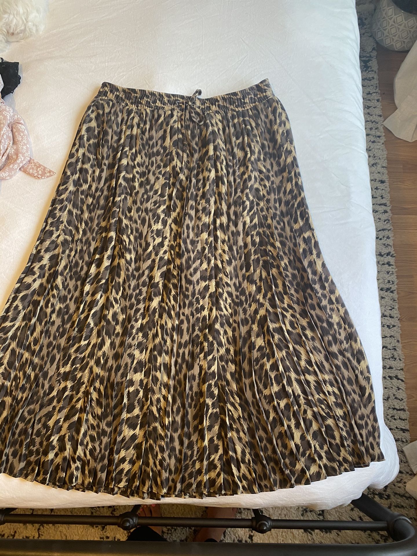 Pleated Leopard Skirt - Banana Republic