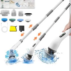 new in box! Electric Spin Scrubber - Shower Scrubber with Long Handle,Electric Scrubber for Cleaning,Bathroom Cleaner,Waterproof Shower Scrubber,Cordl