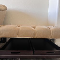 Leather Tufted Ottoman