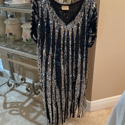 Sequin Silk Dress