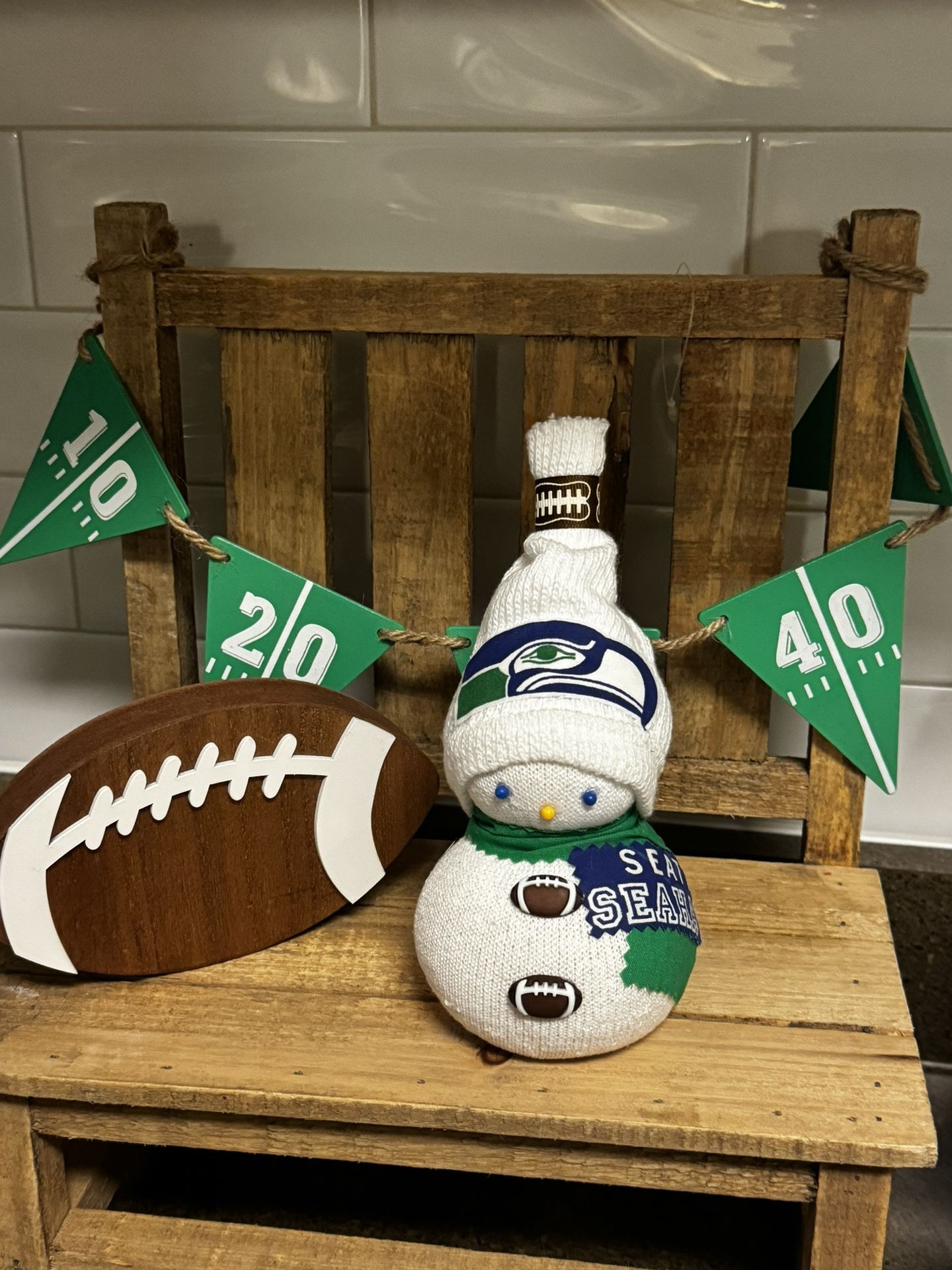 New Handmade Throwback Seattle Seahawks Snowman