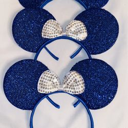 Minnie Mouse Ears Headband Blue White Bow Party Supplies Favors 