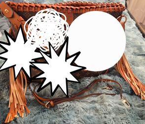 Western Fringe Monogram Handbag – Brown Boutique Bag