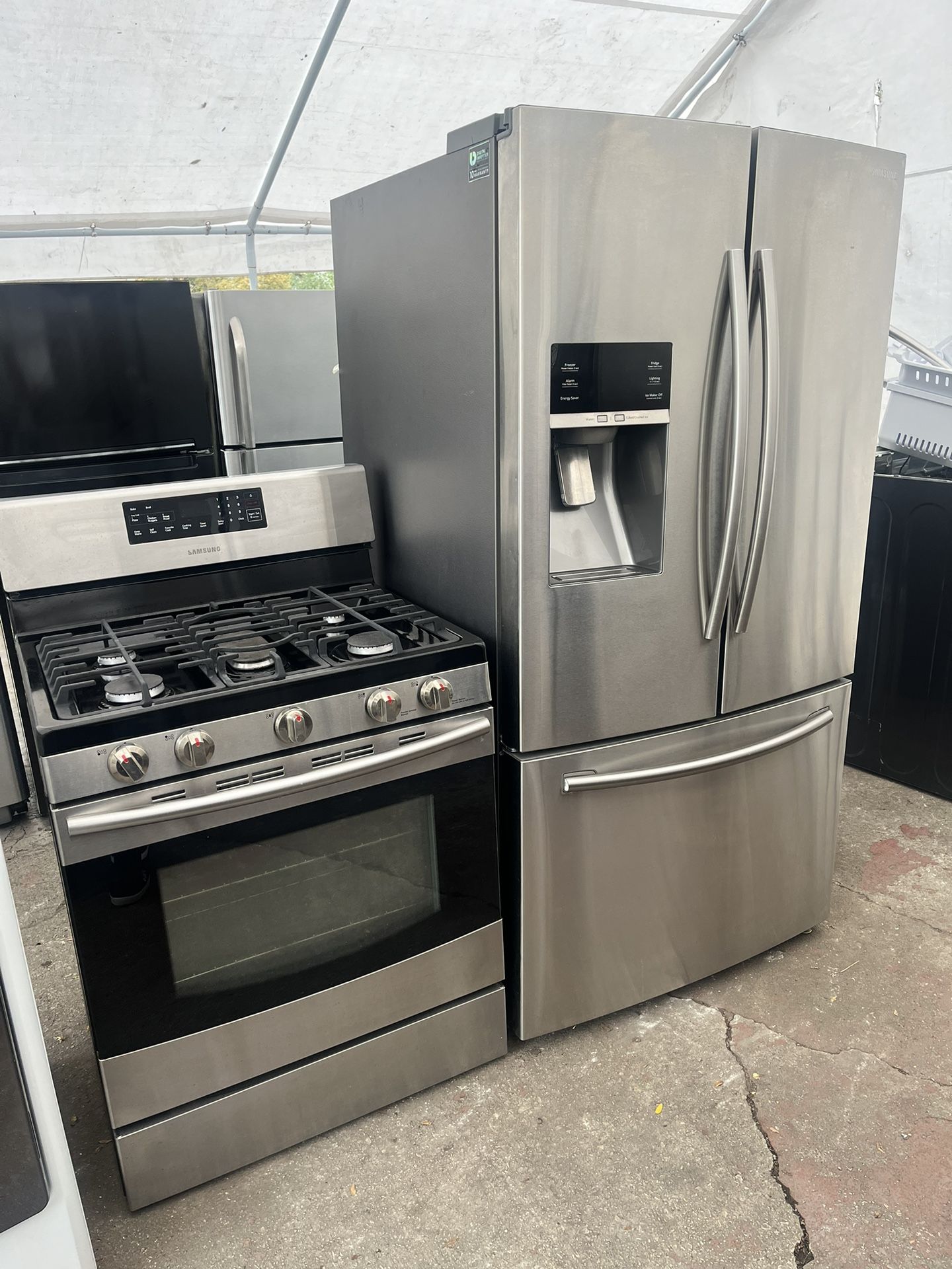 Refrigerador Samsung 3 Puertas Y Estufa Samsung  De Gas