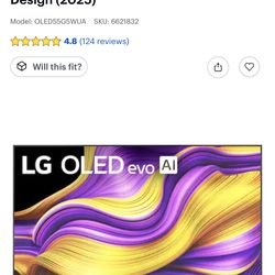LG - 55" Class G5 Series OLED evo AI 4K UHD Smart webOS TV with One Wall Design (2025)