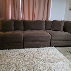 Brown Modular Couch 6 Sections